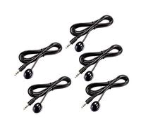 sourcing map IR Infrared Receiver Extender Cable 3.5mm Jack 4.9FT Long 26-39FT Receiving Distance Single Black Head 5pcs