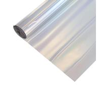 sourcing map Iridescent Window Film,30cm x 100cm Iridescent Holographic PVC Fabric Dichroic Film Clear Vinyl Paper Roll for DIY Craft Gift Wrapping Bag Decoration, Laser Silver