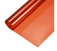 sourcing map Iridescent Window Film,30cm x 100cm Iridescent Holographic PVC Fabric Dichroic Film Clear Vinyl Paper Roll for DIY Craft Gift Wrapping Bag Decoration,Orange