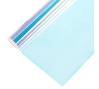 sourcing map Iridescent Window Film,60cm x 100cm Iridescent Holographic PVC Fabric Dichroic Film Clear Vinyl Paper Roll for DIY Craft Gift Wrapping Bag Decoration,Laser Blue