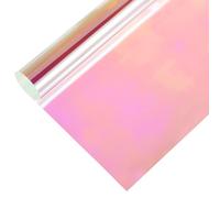 sourcing map Iridescent Window Film,60cm x 100cm Iridescent Holographic PVC Fabric Dichroic Film Clear Vinyl Paper Roll for DIY Craft Gift Wrapping Bag Decoration,Laser Red