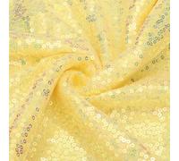 sourcing map Iridescent Yellow Sequin Fabric, by The Yard, 1 Yard Length 4.3ft Wide Sequin Velvet Fabric Shiny Sparkly Cloth for DIY Sewing, Dress, Backdrop, Tablecloth, Table Runner