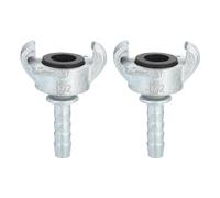 sourcing map Iron Air Hose Fitting, 2Pcs 1/2" Hose End Barbed, 2 Lug Chicago Fitting Straight Through for Pipe Connections