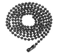 sourcing map Iron Ball Chain 2.4mm 27.6" Length Round Bead Necklace Dog Tag Pull Chains with Connectors Clasps for Men Women Jewelry Making Bracelets Keychain, Black