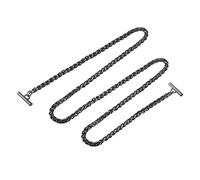 sourcing map Iron Flat Chain Strap, 55" Handbag Chains Accessories Purse Chain Straps with Toggle Clasps for Shoulder Bags Cross Body DIY, Dark Grey