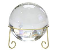 sourcing map Iron Metal Gazing Ball Stand, 20cm x 11cm(IDxH) Garden Crystal Ball Display Stand for 22-27cm Sphere Holder Plant or Flowerpot Holder Home Decoration for Yard Garden, Gold