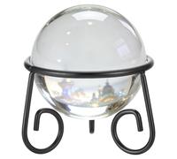 sourcing map Iron Metal Gazing Ball Stand, 8.3cm x 7cm(IDxH) Garden Crystal Ball Display Stand for 10-15cm Sphere Holder Plant or Flowerpot Holder Home Decoration for Yard Garden, Black