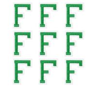 sourcing map Iron on Letter Patches 2" Alphabet F Iron on Embroidered Patch Sew on Letter Stickers Applique for Repairing Clothing Jeans Shoes Hats DIY(Green, Pack of 9)
