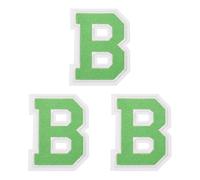 sourcing map Iron on Letter Patches, 3 Pcs 3.1"/7.8cm Alphabet B Iron on Embroidered Applique Sew on Patches for Clothes, Dress, Socks, Jeans, Hats, DIY Accessories(Green)
