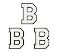 sourcing map Iron on Letter Patches, 3 Pcs 3.1"/7.8cm Alphabet B Iron on Embroidered Applique Sew on Patches for Clothes, Dress, Socks, Jeans, Hats, DIY Accessories(White)