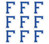 sourcing map Iron on Letter Patches, 9 Pcs 2"/5cm Alphabet F Iron on Embroidered Applique Sew on Patches for Clothes, Dress, Socks, Jeans, Hats, DIY Accessories(Dark Blue)