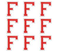 sourcing map Iron on Letter Patches, 9 Pcs 2"/5cm Alphabet F Iron on Embroidered Applique Sew on Patches for Clothes, Dress, Socks, Jeans, Hats, DIY Accessories(Red)