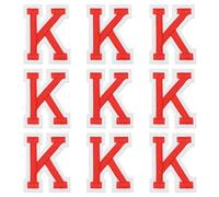 sourcing map Iron on Letter Patches, 9 Pcs 2"/5cm Alphabet K Iron on Embroidered Applique Sew on Patches for Clothes, Dress, Socks, Jeans, Hats, DIY Accessories(Red)