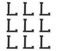 sourcing map Iron on Letter Patches, 9 Pcs 2"/5cm Alphabet L Iron on Embroidered Applique Sew on Patches for Clothes, Dress, Socks, Jeans, Hats, DIY Accessories(Black)