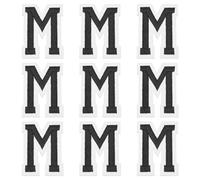 sourcing map Iron on Letter Patches, 9 Pcs 2"/5cm Alphabet M Iron on Embroidered Applique Sew on Patches for Clothes, Dress, Socks, Jeans, Hats, DIY Accessories(Black)