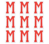 sourcing map Iron on Letter Patches, 9 Pcs 2"/5cm Alphabet M Iron on Embroidered Applique Sew on Patches for Clothes, Dress, Socks, Jeans, Hats, DIY Accessories(Red)