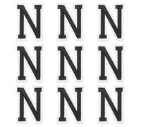 sourcing map Iron on Letter Patches, 9 Pcs 2"/5cm Alphabet N Iron on Embroidered Applique Sew on Patches for Clothes, Dress, Socks, Jeans, Hats, DIY Accessories(Black)