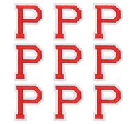 sourcing map Iron on Letter Patches, 9 Pcs 2"/5cm Alphabet P Iron on Embroidered Applique Sew on Patches for Clothes, Dress, Socks, Jeans, Hats, DIY Accessories(Red)