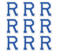 sourcing map Iron on Letter Patches, 9 Pcs 2"/5cm Alphabet R Iron on Embroidered Applique Sew on Patches for Clothes, Dress, Socks, Jeans, Hats, DIY Accessories(Dark Blue)