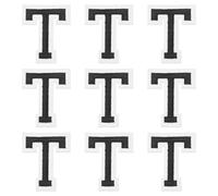 sourcing map Iron on Letter Patches, 9 Pcs 2"/5cm Alphabet T Iron on Embroidered Applique Sew on Patches for Clothes, Dress, Socks, Jeans, Hats, DIY Accessories(Black)