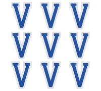 sourcing map Iron on Letter Patches, 9 Pcs 2"/5cm Alphabet V Iron on Embroidered Applique Sew on Patches for Clothes, Dress, Socks, Jeans, Hats, DIY Accessories(Dark Blue)