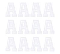 sourcing map Iron on Letter Patches, Letter A, 1.4" Sew-on Embroidered Alphabet Patch A-Z with Ironed Adhesive for DIY Clothes Decorating Repair Shirts Jeans Jackets (White, 12pcs)