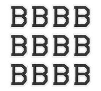 sourcing map Iron on Letter Patches, Letter B, 1.4" Sew-on Embroidered Alphabet Patch A-Z with Ironed Adhesive for DIY Clothes Decorating Repair Shirts Jeans Jackets (Black, 12pcs)