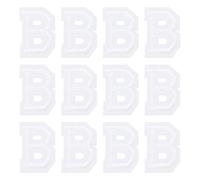 sourcing map Iron on Letter Patches, Letter B, 1.4" Sew-on Embroidered Alphabet Patch A-Z with Ironed Adhesive for DIY Clothes Decorating Repair Shirts Jeans Jackets (White, 12pcs)