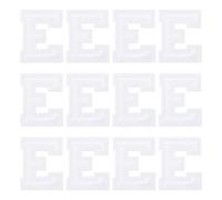 sourcing map Iron on Letter Patches, Letter E, 1.4" Sew-on Embroidered Alphabet Patch A-Z with Ironed Adhesive for DIY Clothes Decorating Repair Shirts Jeans Jackets (White, 12pcs)