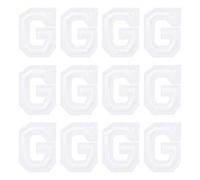 sourcing map Iron on Letter Patches, Letter g, 1.4" Sew-on Embroidered Alphabet Patch A-Z with Ironed Adhesive for DIY Clothes Decorating Repair Shirts Jeans Jackets (White, 12pcs)
