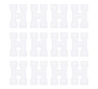 sourcing map Iron on Letter Patches, Letter H, 1.4" Sew-on Embroidered Alphabet Patch A-Z with Ironed Adhesive for DIY Clothes Decorating Repair Shirts Jeans Jackets (White, 12pcs)