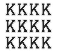 sourcing map Iron on Letter Patches, Letter K, 1.4" Sew-on Embroidered Alphabet Patch A-Z with Ironed Adhesive for DIY Clothes Decorating Repair Shirts Jeans Jackets (Black, 12pcs)