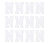sourcing map Iron on Letter Patches, Letter N, 1.4" Sew-on Embroidered Alphabet Patch A-Z with Ironed Adhesive for DIY Clothes Decorating Repair Shirts Jeans Jackets (White, 12pcs)
