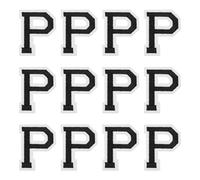 sourcing map Iron on Letter Patches, Letter P, 1.4" Sew-on Embroidered Alphabet Patch A-Z with Ironed Adhesive for DIY Clothes Decorating Repair Shirts Jeans Jackets (Black, 12pcs)