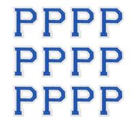 sourcing map Iron on Letter Patches, Letter P, 1.4" Sew-on Embroidered Alphabet Patch A-Z with Ironed Adhesive for DIY Clothes Decorating Repair Shirts Jeans Jackets (Blue, 12pcs)