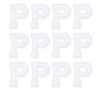 sourcing map Iron on Letter Patches, Letter P, 1.4" Sew-on Embroidered Alphabet Patch A-Z with Ironed Adhesive for DIY Clothes Decorating Repair Shirts Jeans Jackets (White, 12pcs)