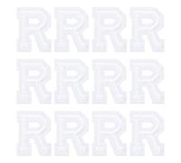 sourcing map Iron on Letter Patches, Letter R, 1.4" Sew-on Embroidered Alphabet Patch A-Z with Ironed Adhesive for DIY Clothes Decorating Repair Shirts Jeans Jackets (White, 12pcs)