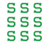 sourcing map Iron on Letter Patches, Letter S, 1.4" Sew-on Embroidered Alphabet Patch A-Z with Ironed Adhesive for DIY Clothes Decorating Repair Shirts Jeans Jackets (Green, 9pcs)