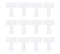 sourcing map Iron on Letter Patches, Letter t, 1.4" Sew-on Embroidered Alphabet Patch A-Z with Ironed Adhesive for DIY Clothes Decorating Repair Shirts Jeans Jackets (White, 12pcs)