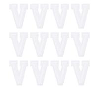 sourcing map Iron on Letter Patches, Letter V, 1.4" Sew-on Embroidered Alphabet Patch A-Z with Ironed Adhesive for DIY Clothes Decorating Repair Shirts Jeans Jackets (White, 12pcs)