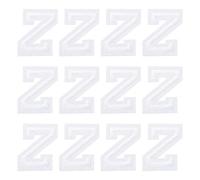 sourcing map Iron on Letter Patches, Letter Z, 1.4" Sew-on Embroidered Alphabet Patch A-Z with Ironed Adhesive for DIY Clothes Decorating Repair Shirts Jeans Jackets (White, 12pcs)