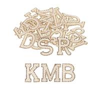 sourcing map Iron on Letter Pearl Letter Patches Rhinestone Gold A-Z Glitter Pearls Rhinestone Alphabet Patches for DIY Clothes Repair Hats Bags Pack of 26