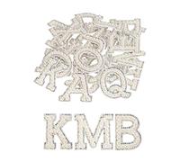 sourcing map Iron on Letter Pearl Letter Patches Rhinestone White A-Z Glitter Pearls Rhinestone Alphabet Patches for DIY Clothes Repair Hats Bags Pack of 26