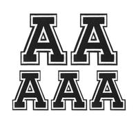 sourcing map Iron on Letters Patches, 5PCS Alphabet A Iron on Embroidered Patch Sew on Letters and Numbers Stickers Applique for Repairing Clothing Jeans Shoes Hats DIY (4.4"/3.1", Black)