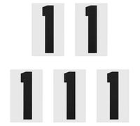 sourcing map Iron on Number 1 Heat Transfer 8" Black Single Number for Team Uniform, Sports T-Shirt, Football, Basketball, Baseball Pack of 5