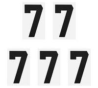 sourcing map Iron on Number 7 Heat Transfer 8" Black Single Number for Team Uniform, Sports T-Shirt, Football, Basketball, Baseball Pack of 5