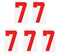 sourcing map Iron on Number 7 Heat Transfer 8" Red Single Number for Team Uniform, Sports T-Shirt, Football, Basketball, Baseball Pack of 5