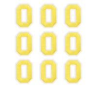 sourcing map Iron on Number Patches 2" Number 0 Iron on Embroidered Patch Sew on Letter Stickers Applique for Repairing Clothing Jeans Shoes Hats DIY(Yellow, Pack of 9)