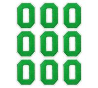 sourcing map Iron on Number Patches 2" Number 0 Iron on Embroidered Patch Sew on Letter Stickers Applique for Repairing Clothing Jeans Shoes Hats DIY(Green, Pack of 9)