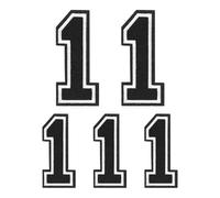 sourcing map Iron on Number Patches, 5PCS Number 1 Iron on Embroidered Patch Sew on Letters and Numbers Stickers Applique for Repairing Clothing Jeans Shoes Hats DIY (4.4"/3.1", Black)